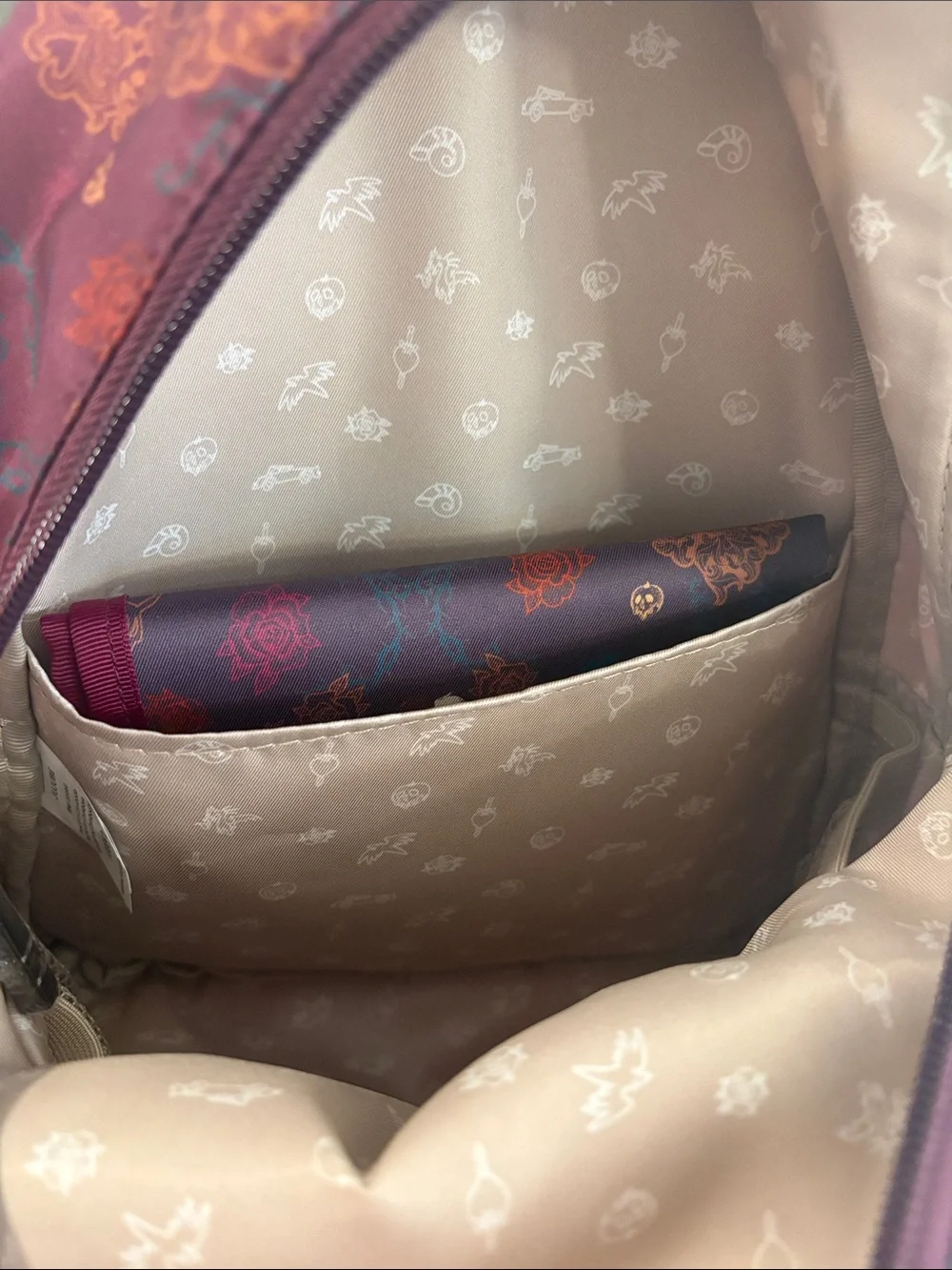 Ju-Ju-Be Plum Disney Villains Mini Backpack with Multicolor Print